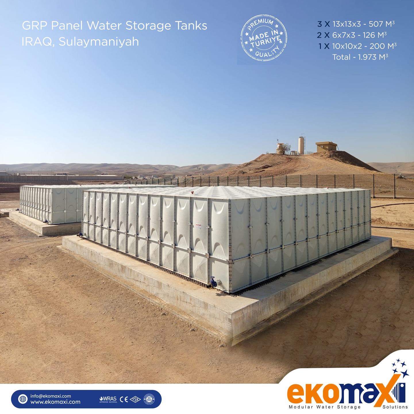 Ekomaxi Sectional GRP Water Tank UAE Installation