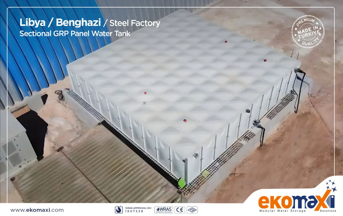 Libya / Benghazi Sectional GRP Panel Water Tank