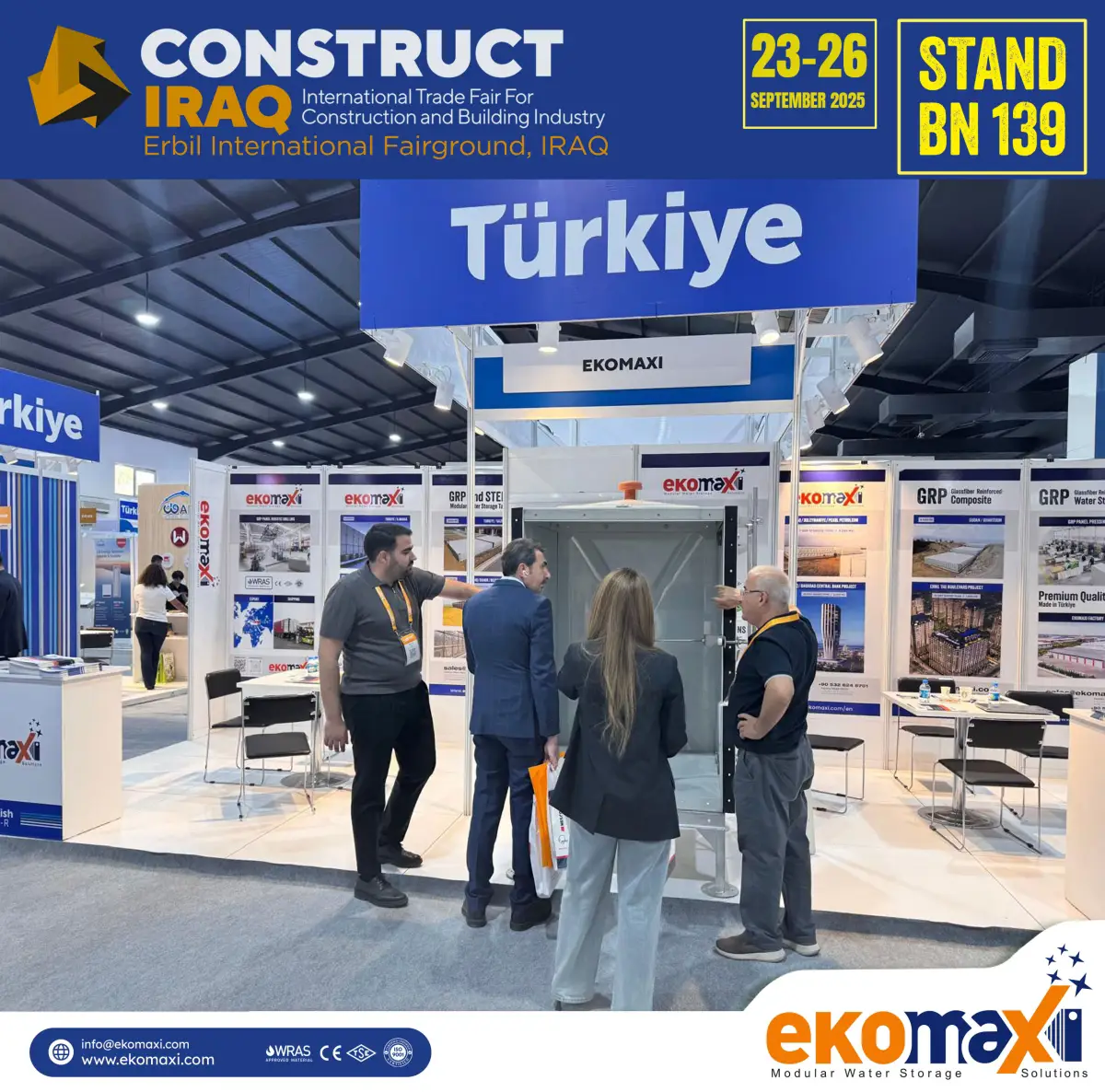 23-26 Eylül Construct Iraq 2025 İnşaat Fuarına katıldık.