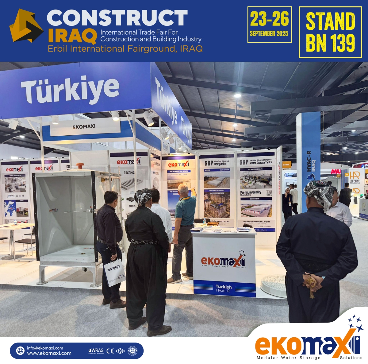 23-26 Eylül Construct Iraq 2025 İnşaat Fuarına katıldık.