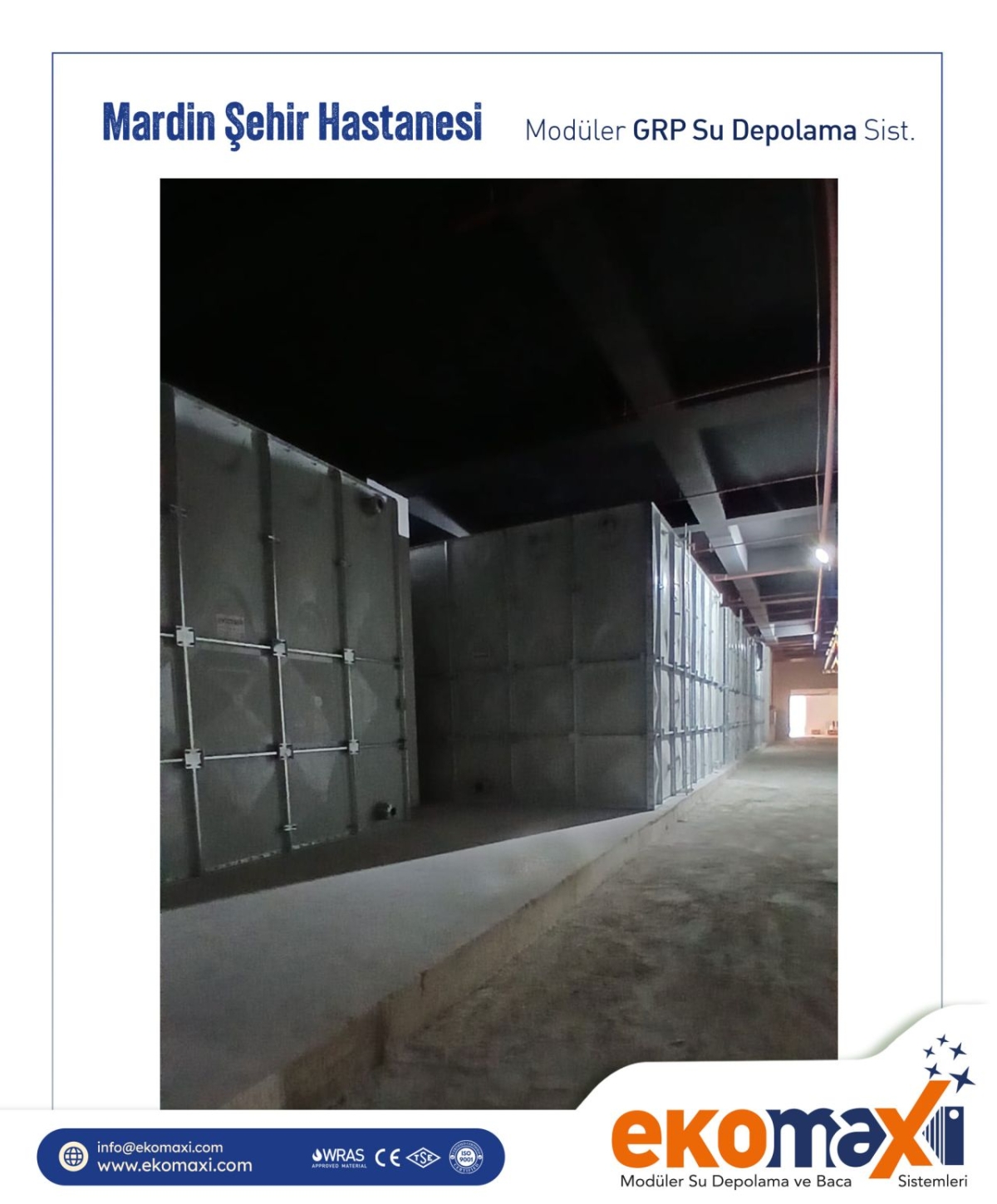 Mardin Şehir Hastanesi - Modüler GRP Su Deposu