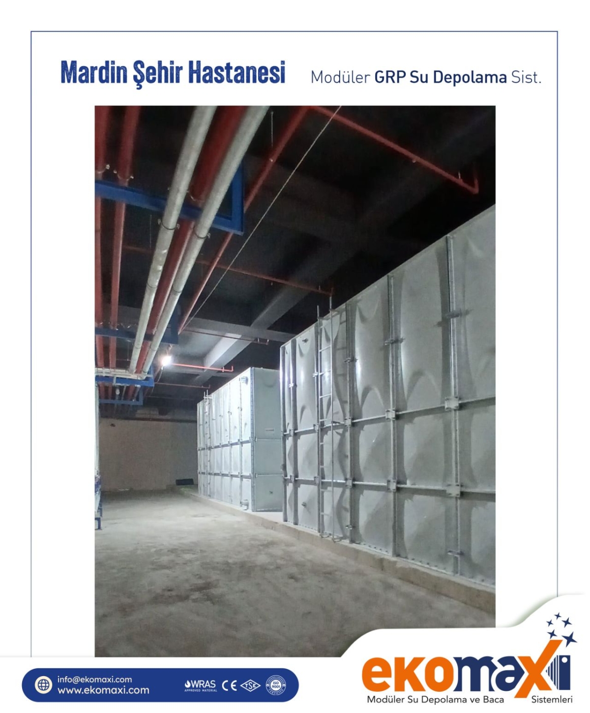 Mardin Şehir Hastanesi - Modüler GRP Su Deposu