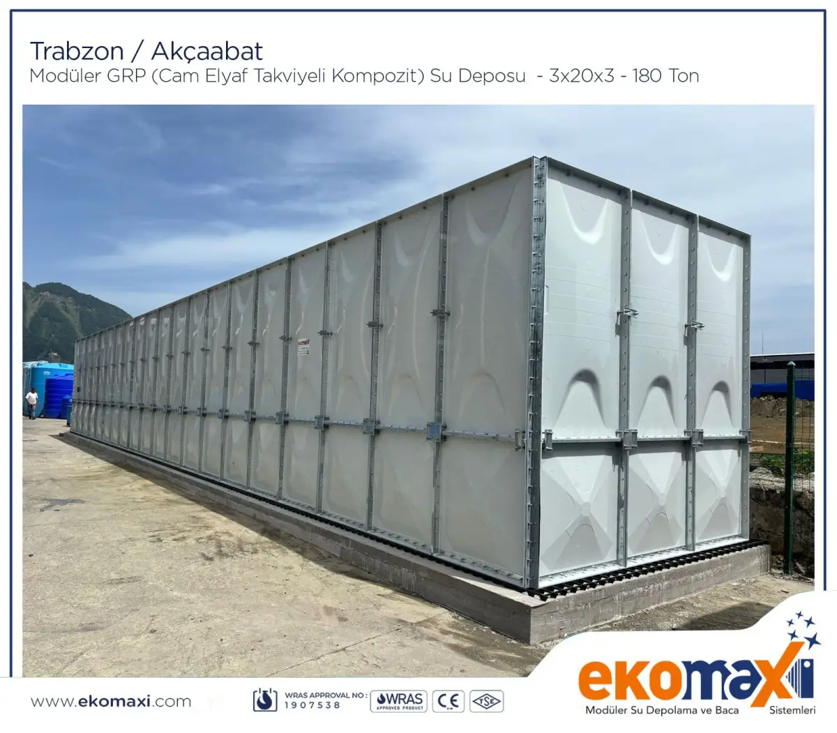 Trabzon, Akçaabat Modüler GRP Su Deposu