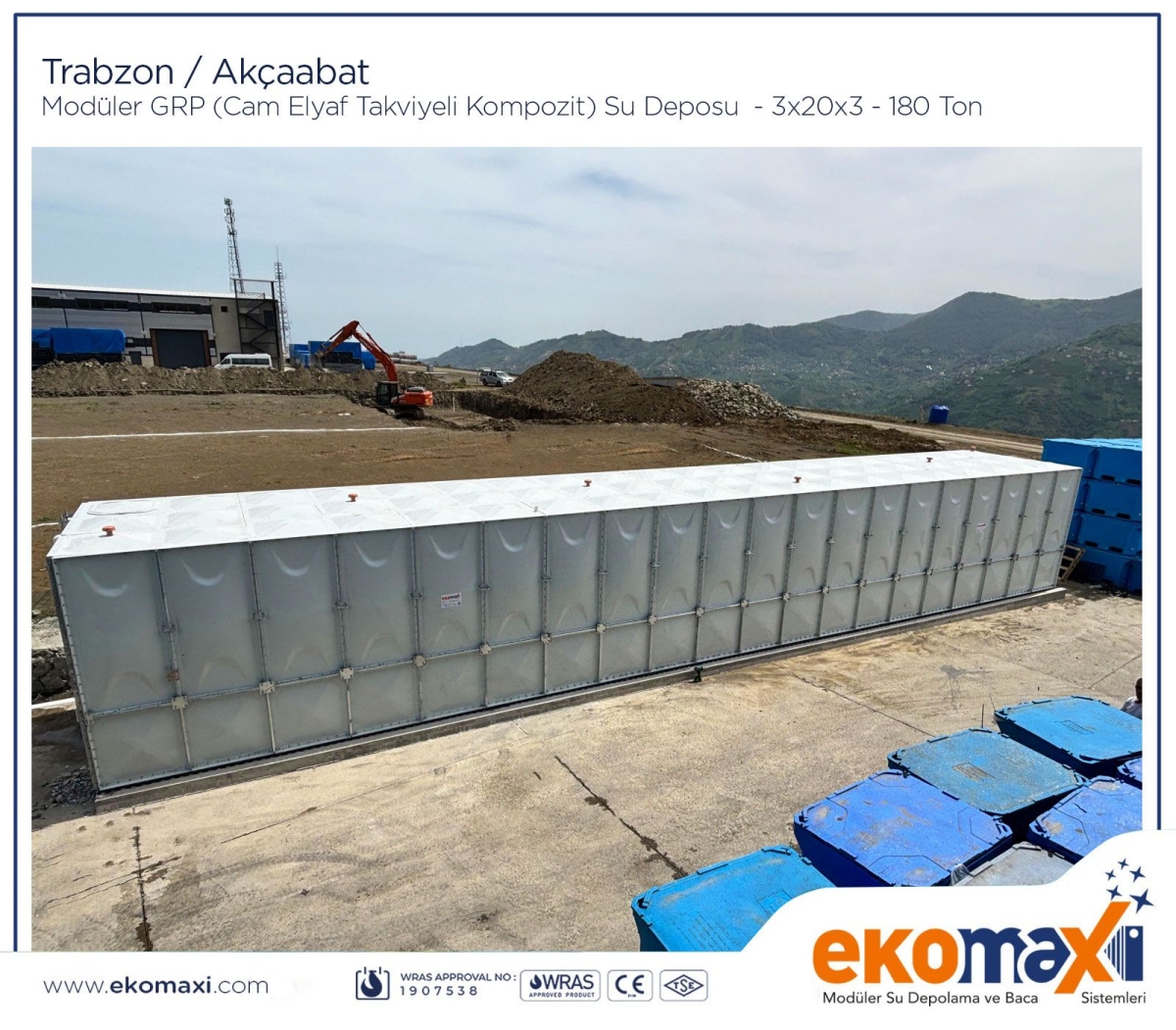 Trabzon, Akçaabat Modüler GRP Su Deposu